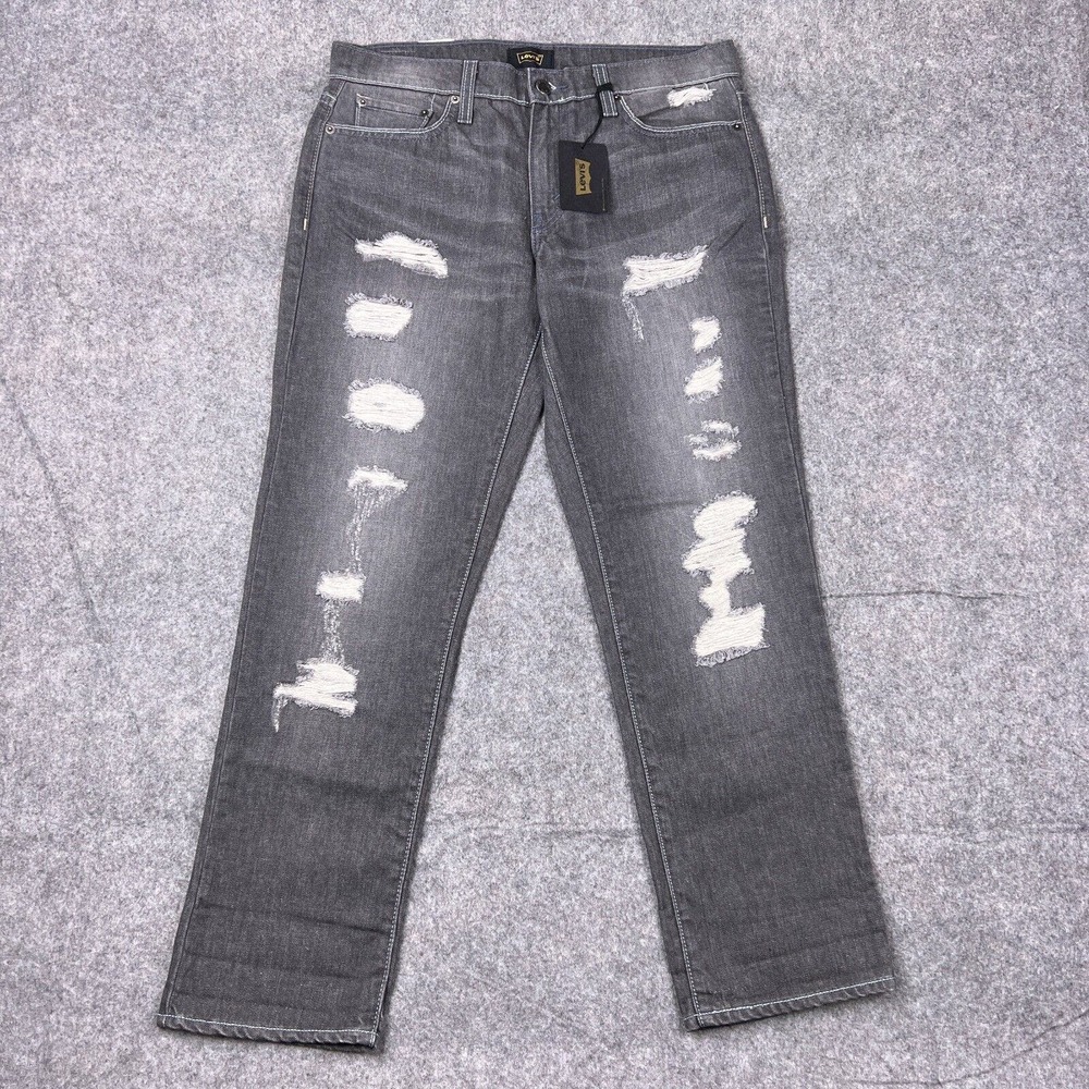 Levi’s‎ Jeans Womens 9 Juniors Gray Distressed Straight Denim Pants Cotton NEW